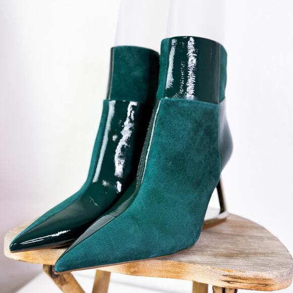 Gianni Bini Harrison Retro Boho Indie Suede Patchwork Boots Green Size 7.5 NEW - Picture 2 of 10